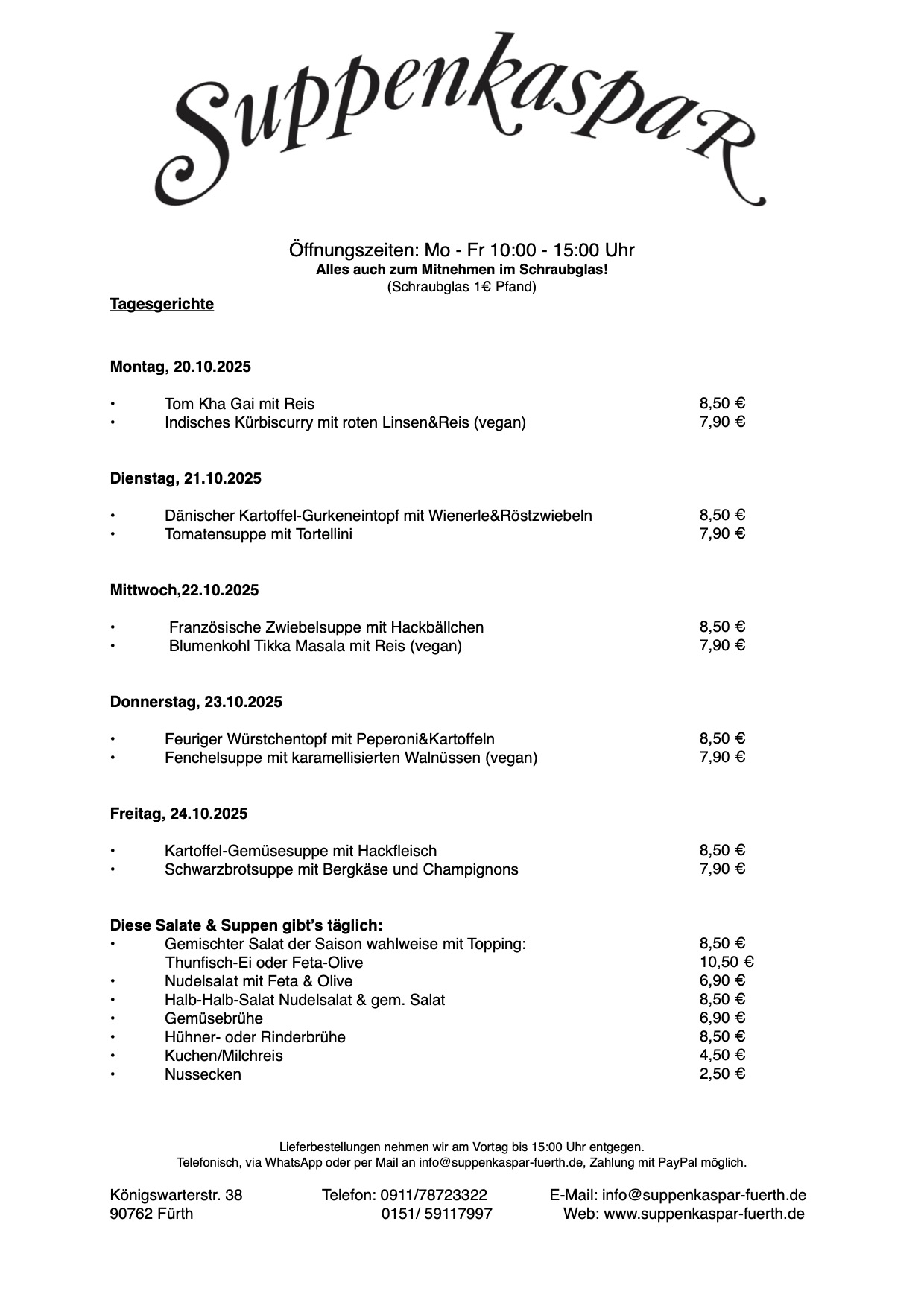 <p>Wochenkarte vom 20.10.2025 - 24.10.2025</p>